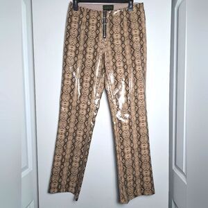 Dolls kill Club exx snakeskin print faux leather pants w zip ring fly closure S